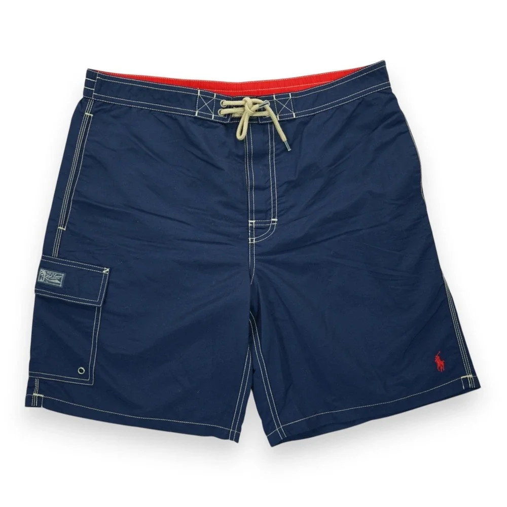Polo Ralph Lauren Swim Trunks Men's Navy Size Large ~ EUC